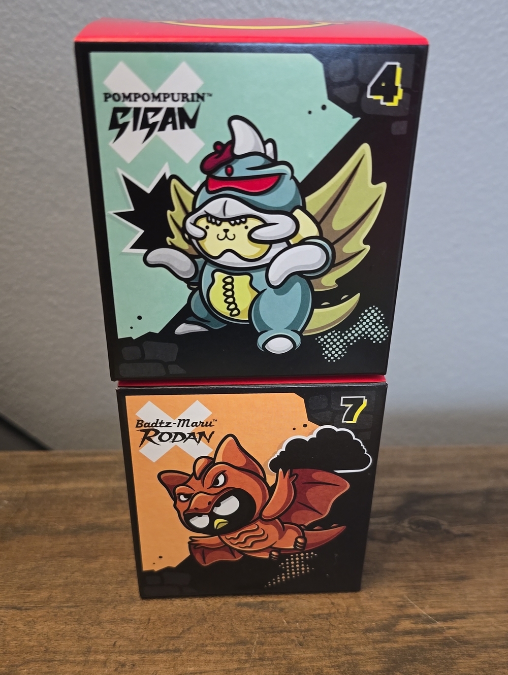 Sanrio Pompompurin & Badtz-Maru Character Boxes - Teal, Orange, Yellow, Red